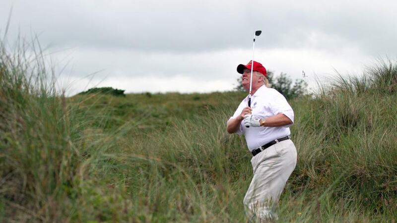 With the amount of golf he plays, it’s not out of the question Trump will make a hole-in-one in 2018. Photograph: Ian MacNicol/Getty Images