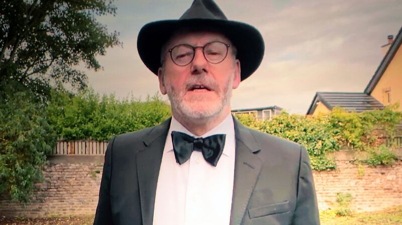 Liam Cunningham joins in the ceremony remotely