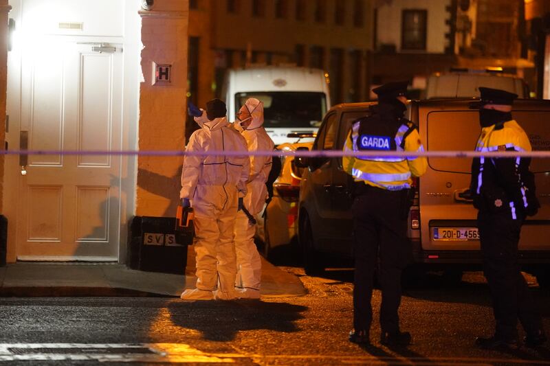 The scene in Little Britain Street off Capel Street on Thursday night. Photograph: Brian Lawless/PA Wire 