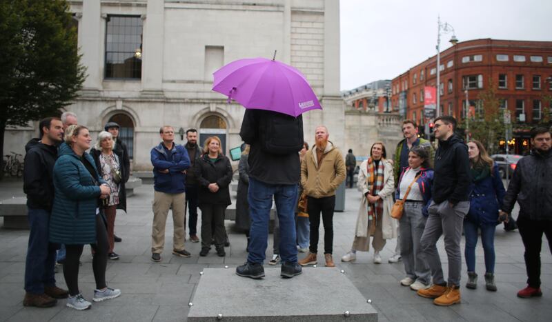 Ciaran Behan, with an audience for the supernatural, spooky and historical in Dublin. Photograph: Bryan O'Brien