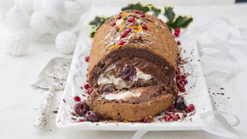 Christmas chocolate roulade.