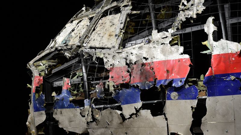 The wrecked cockpit of the Malaysia Airlines flight MH17 which was shot down over the Ukraine in 2015. Photograph: Emmanuel Dunand/AFP/Getty Images