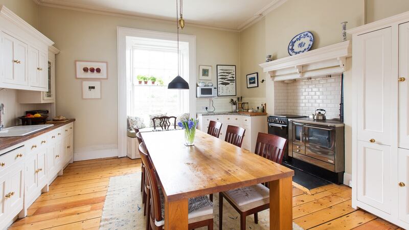 The kitchen has been moved upstairs to avail of a wonderful front-to-back space