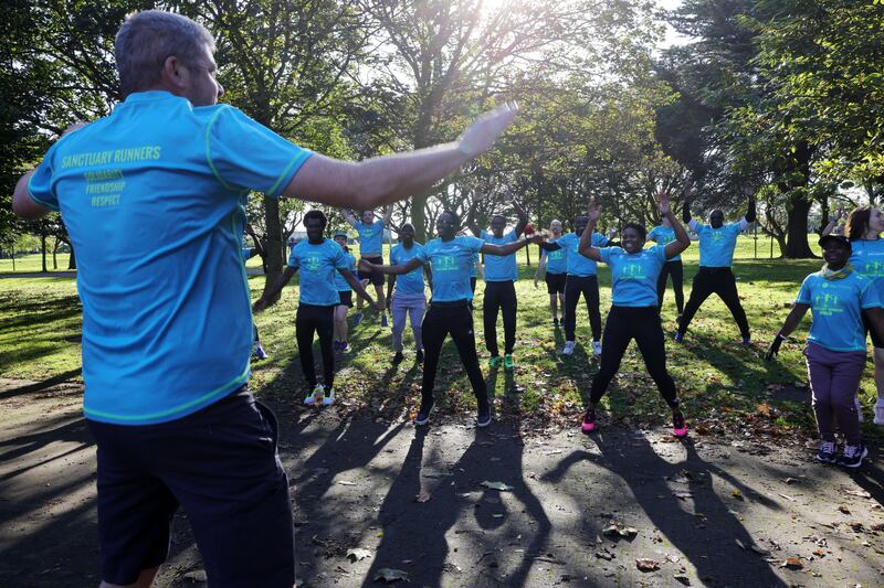 The Sanctuary Runners will set up two cheering zones along the marathon route, with the first at Terenure. Photograph: Alan Betson
