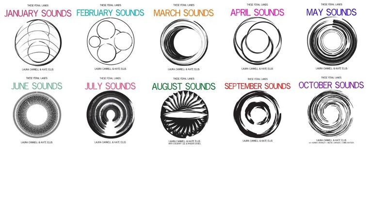 Cover art for Laura Cannell & Kate Ellis – These Feral Lands  January-October. Design: André Bosman