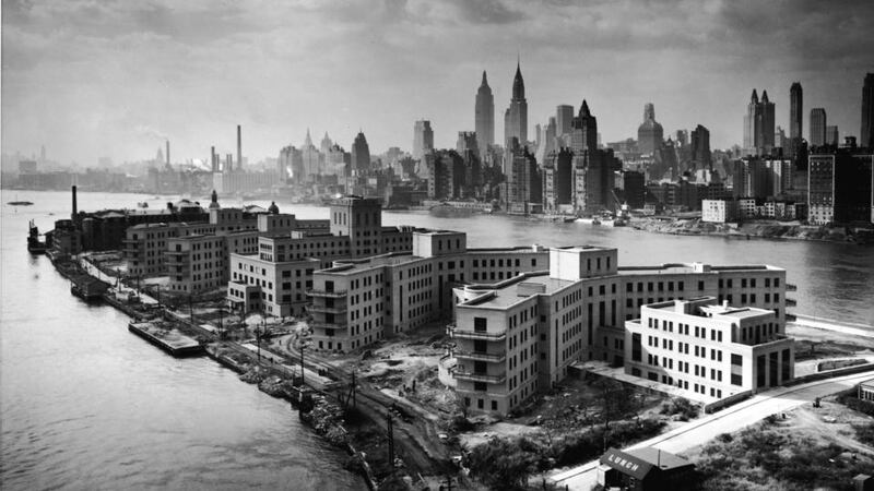City view: Goldwater Memorial Hospital, on the southern tip of Roosevelt Island, in the 1940s. Photograph: FPG/Getty