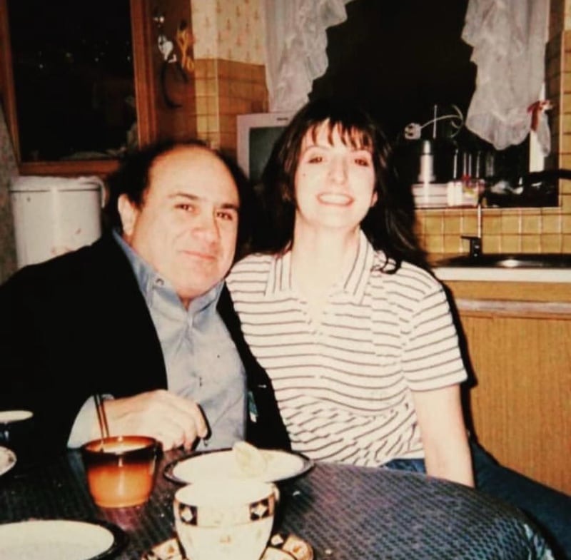 The actor Danny DeVito during a visit to the house on O'Connell Street Lower Dublin. He is pictured with Rosanna Borza (née DiVito). 