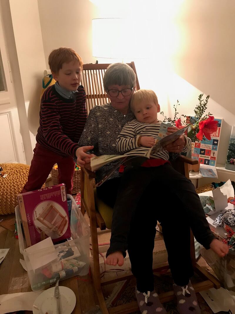 Beverley East with her grandsons, Jakob and Jesko in Berlin last Christmas. This Christmas she’ll be happily on her own at home.