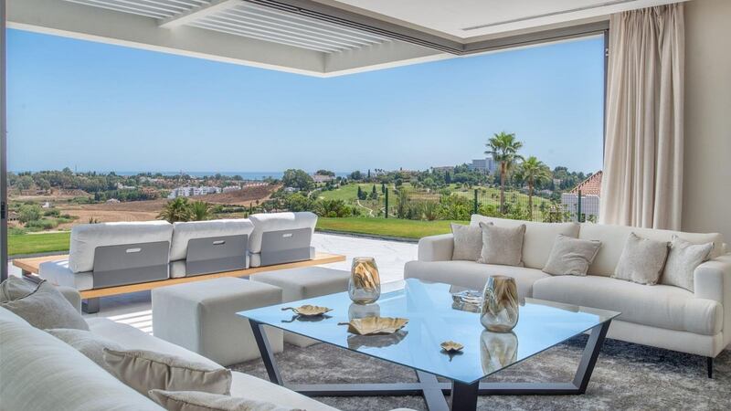 Spain: Located in Benahavis in the Golf Valley,  this three-bedroom apartment has incredible views to the sea and mountains