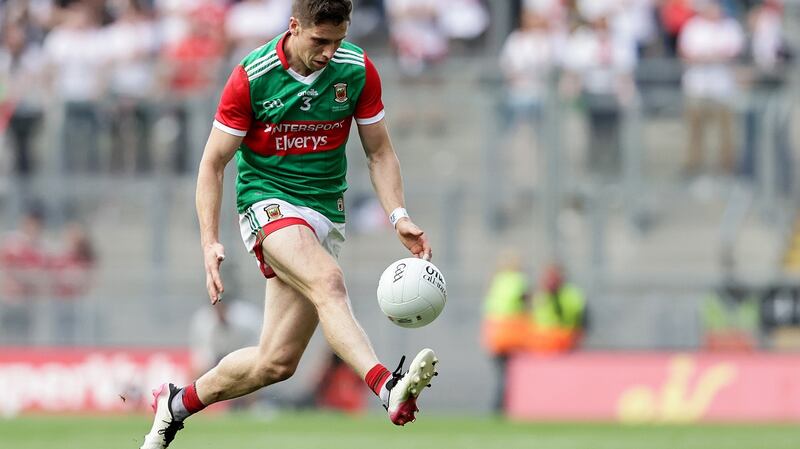 Lee Keegan starts his 12th year of intercounty football when Mayo take on Monaghan in Clones. Photograph: Laszlo Geczo/Inpho