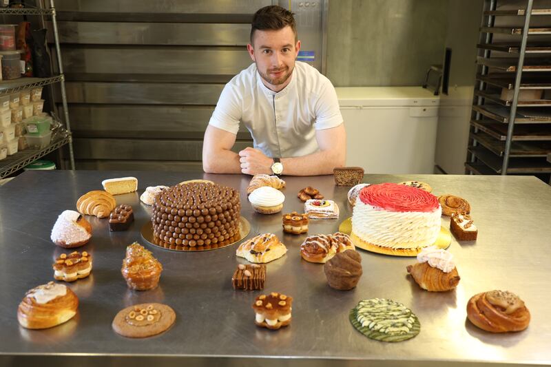Jack Lenards, of Firehouse Bakery, Delgany, Wicklow, with a selection of fancy patisserie. Photograph: Nick Bradshaw