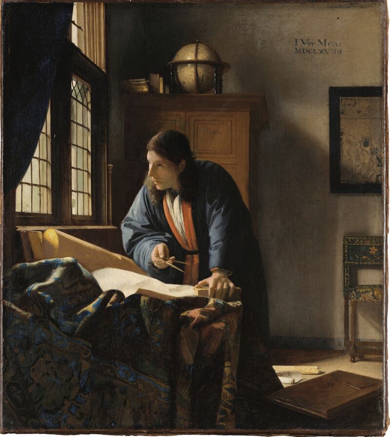 The Geographer, Vermeer, 1669, oil on canvas.