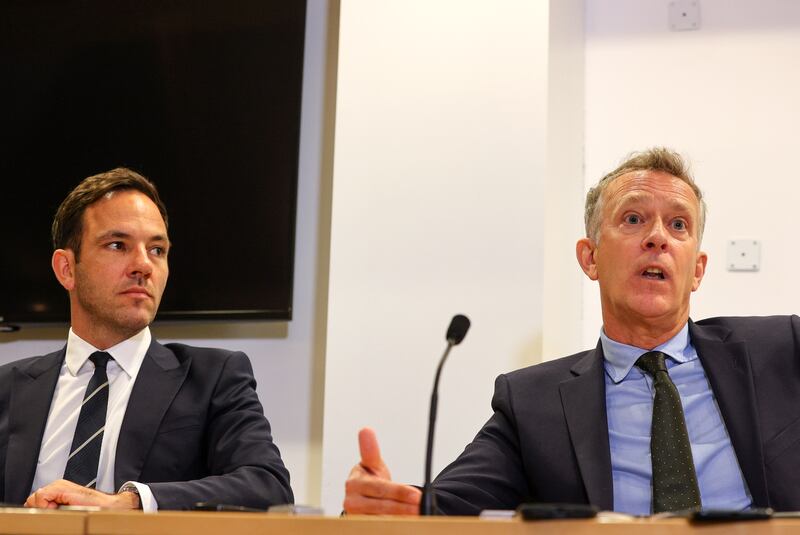 FAI director of football Marc Canham and chief executive Jonathan Hill have a lot more explaining to do. Photograph: Ryan Byrne/Inpho