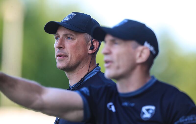 Armagh assistant manager Kieran Donaghy with team manager Kieran McGeeney. Photograph: Evan Treacy/Inpho