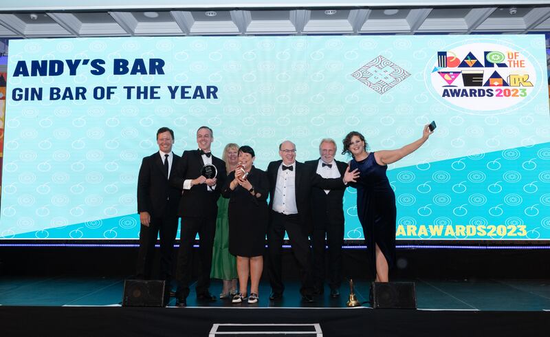 Gin bar of the year winner Andy’s Bar, sponsored by Xin Gin. Photograph: Paul Sherwood