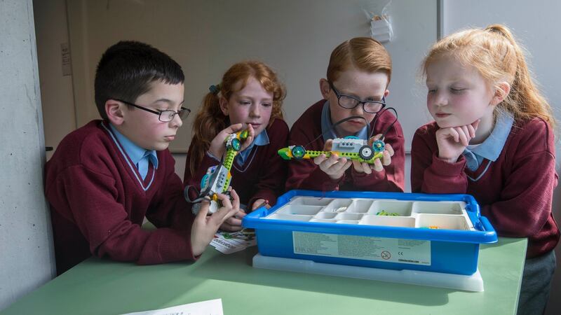 James Duane, Riona Ní Fhearail, Seán Mac an Mhaoir (all 9) and Alice Pollard (8) of Scoil Mobhi, Glasnevin. Photograph: Brenda Fitzsimons