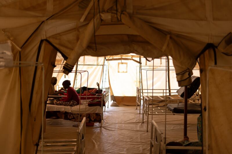The Médecins Sans Frontières hospital in the Aboutengue refugee camp in Chad. Photograph: Chris Maddaloni