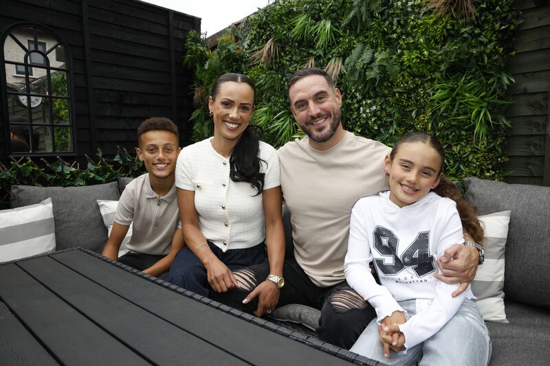 Nóirín Kelly with husband, Jamie Holme, and children Josh (12) and Olivia (8). Photograph: Nick Bradshaw