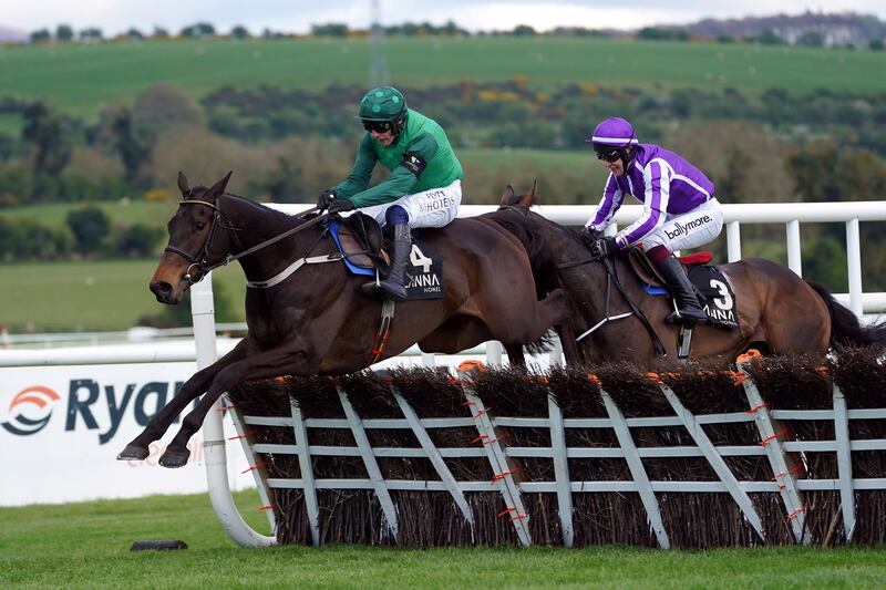 Impaire Et Passe ridden by jockey Paul Townend on their way to winning the Alanna Homes Champion Novice Hurdle. Photograph: Brian Lawless/PA Wire