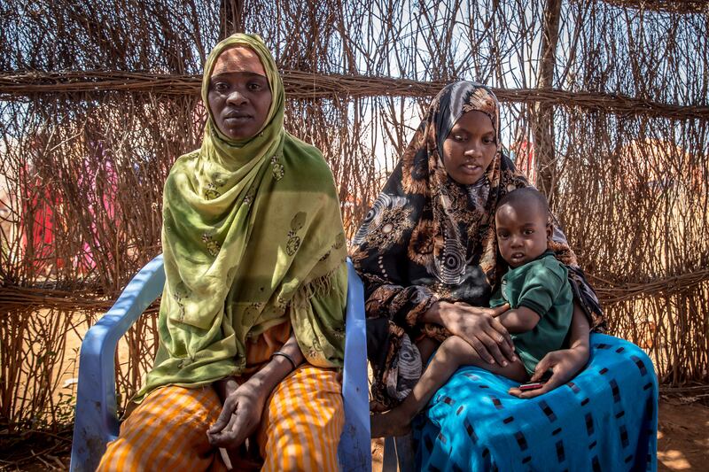 Muslima Madey and Kaatiba Mustafa each lost two children to measles and malnutrition. Photograph:  Sally Hayden