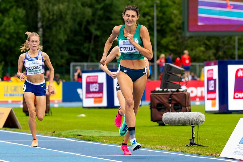 Sophie O'Sullivan's headline success of 2023 was a European U23 1,500m gold medal in Finland in July. Photograph; Jurij Kodrun/Getty
