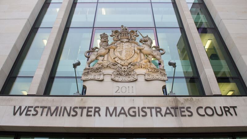 Westminster Magistrates’ Court in London, where Royal Marine Ciaran Maxwell appeared charged with Northern Ireland-related terror offences. Photograph: PA