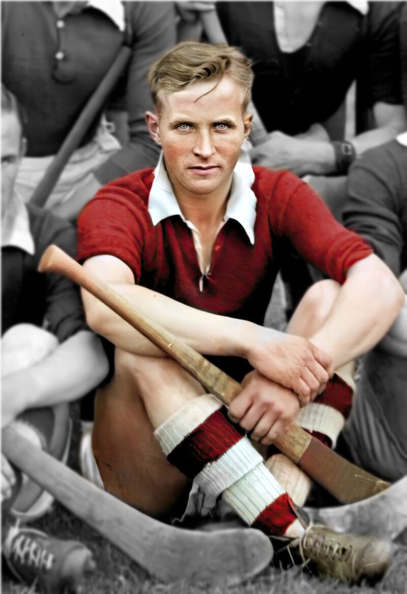 Christy Ring. Photograph: The Irish Examiner. Colourisation: My Colorful Past
