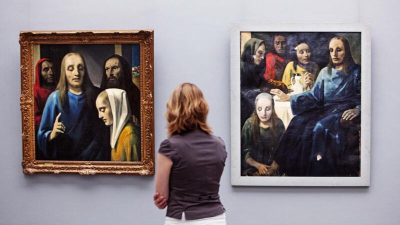 Faking it: paintings by Han van Meegeren, who sold a forged Vermeer to Hermann Göring. Photograph: Robin Utrecht/AFP/Getty