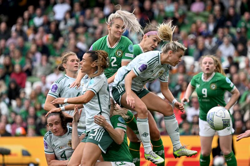 Lily Agg scores against Northern Ireland during last year's Nations League campaign. Photograph: Charles McQuillan/Getty Images