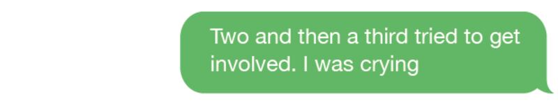 Text from complainant to friend on morning of June 28th, 2016