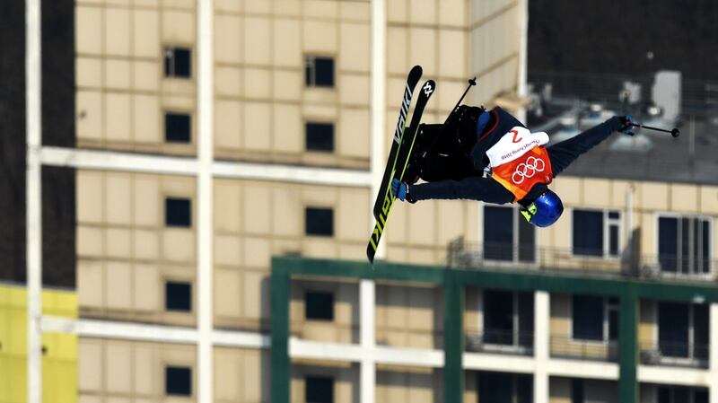 Norway’s Oystein Braaten competes in a run of the men’s ski slopestyle final event during the  Winter Olympic Games at the Phoenix Park in Pyeongchang. Photograph: Kirill Kudryavtsev/AFP/Getty Images