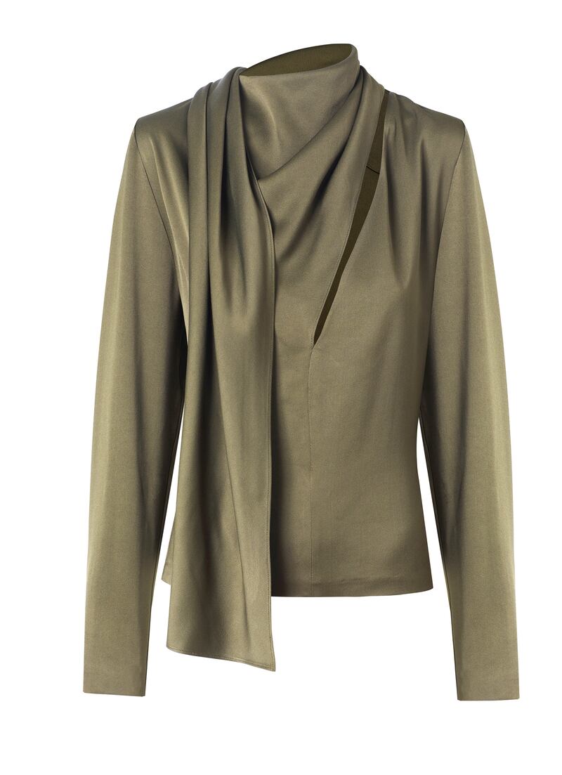 Khaki blouse, €49.99, Mango