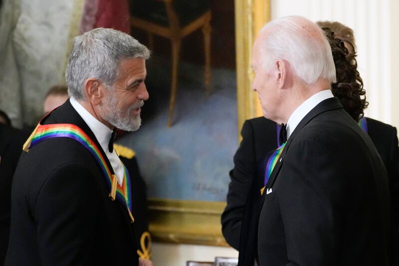 George Clooney and US president Joe Biden in July 2024. Photograph: Manuel Balce Ceneta/AP