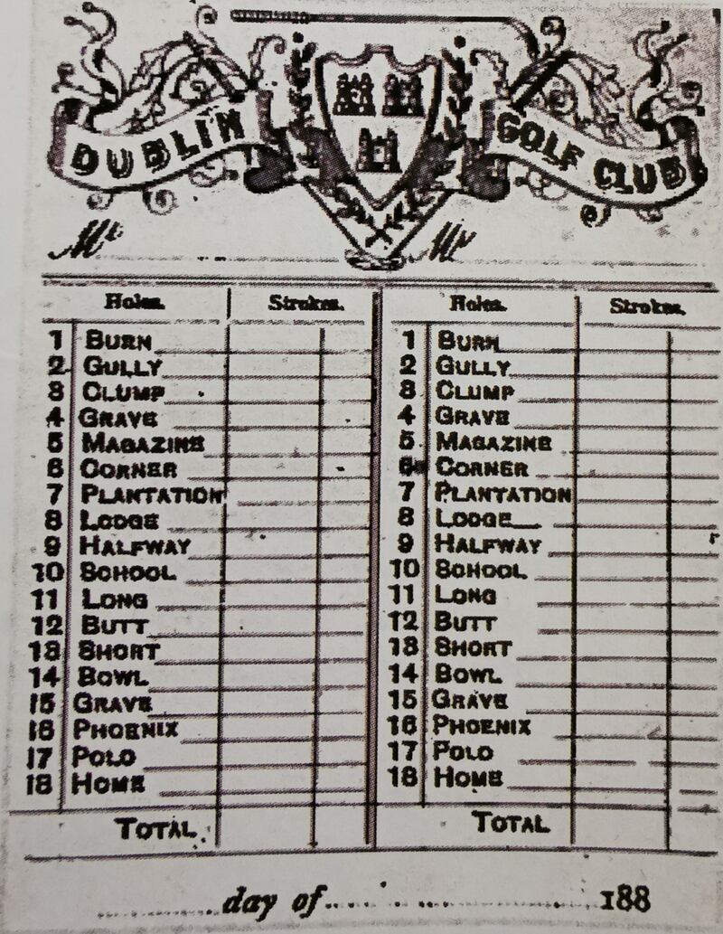 The card of the course in the Phoenix Park. Photograph: Royal Belfast Archives