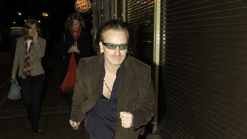 Bono has a run-in,  October, 2003. Photograph:  ShowBizIreland/Getty Images
