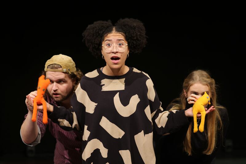 The Giggler Treatment: Leo Hanna, Shauna Harris and Leah Kavanagh.
Photograph: Alan Betson

