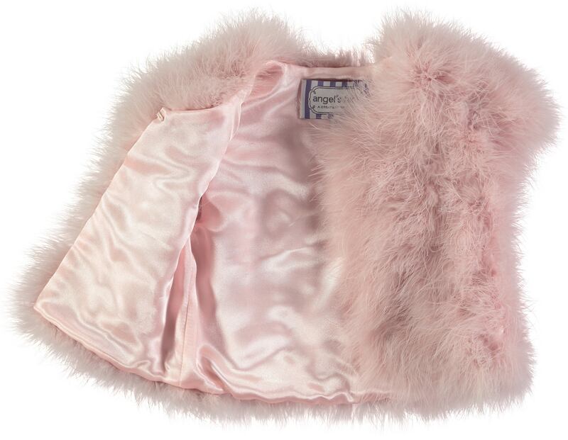 Angel’s Face Marabou feather jacket blush pink, €74.95, Avoca.