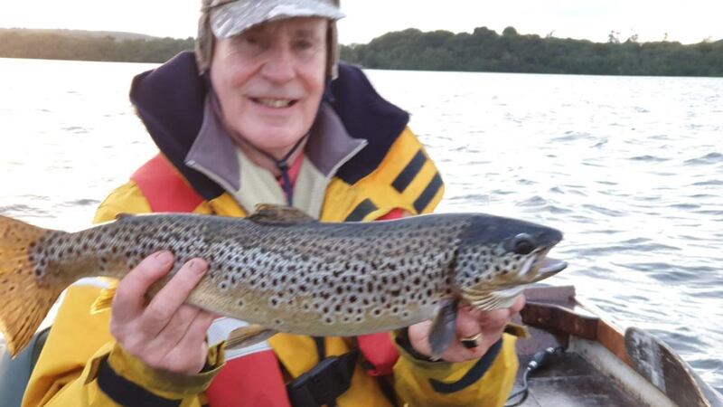 Dublin angler Ray Connolly with his fine trout from Lough Sheelin, caught dapping a cricket.