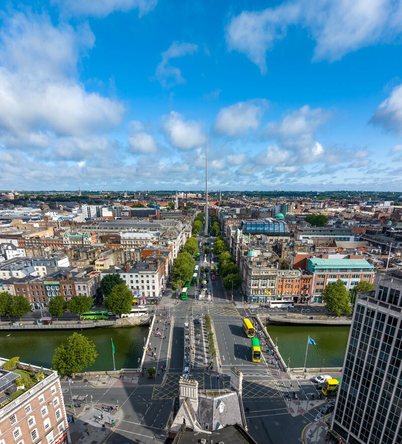 O'Connell Street viewed from the southside of the Liffey. Photograph: aerial.ie