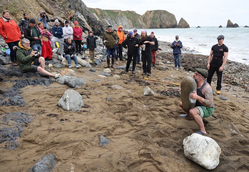 David Keohan at Benvoy Beach: 'There were hundreds of stories of lifting stones as feats of strength and rites of passage.' Photograph: Nick Bradshaw