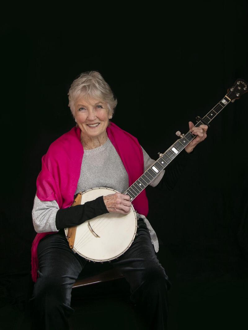 A multi-instrumentalist, Peggy plays the guitar, piano, five string banjo, autoharp, concertina and Appalachian dulcimer. Photograph: Vicky Sharpe Photography