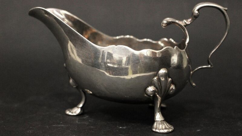 Lot 5, Irish silver sauce boat