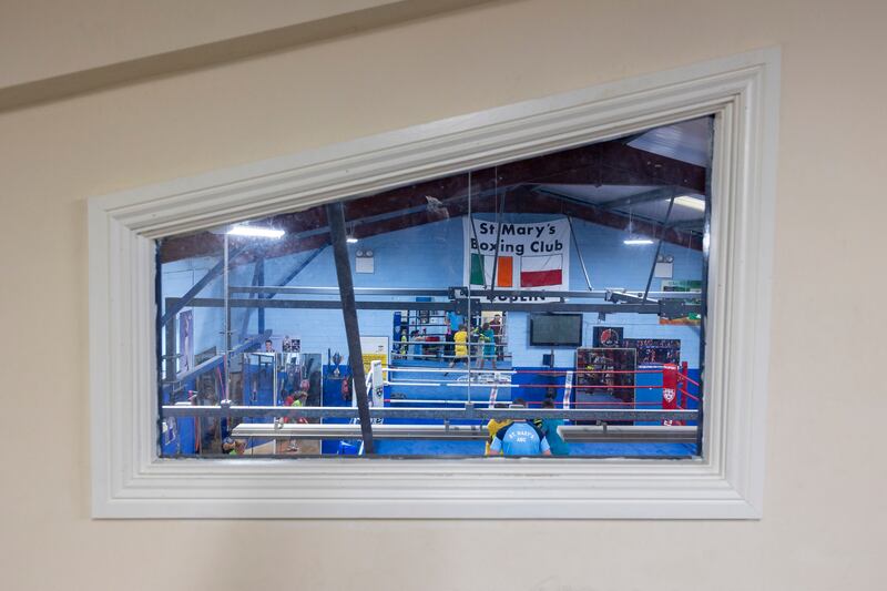 Inside St Mary's Boxing Club, Tallaght. Photograph: Tom Honan