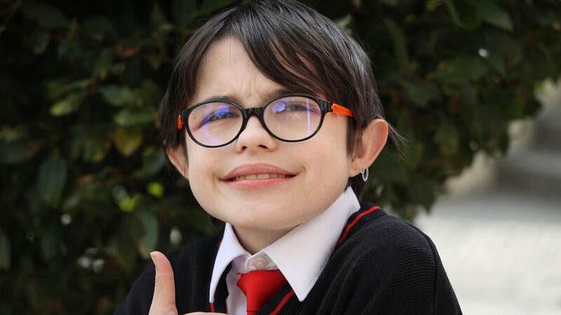 Seán McManus Allen, who is deafblind, was born with a rare syndrome, and has an obsession with facts. Photograph: Nick Bradshaw