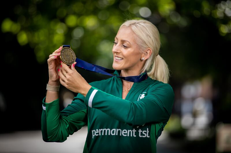 Limerick's Sarah Lavin with her European Games bronze medal. Photograph: Morgan Treacy/Inpho