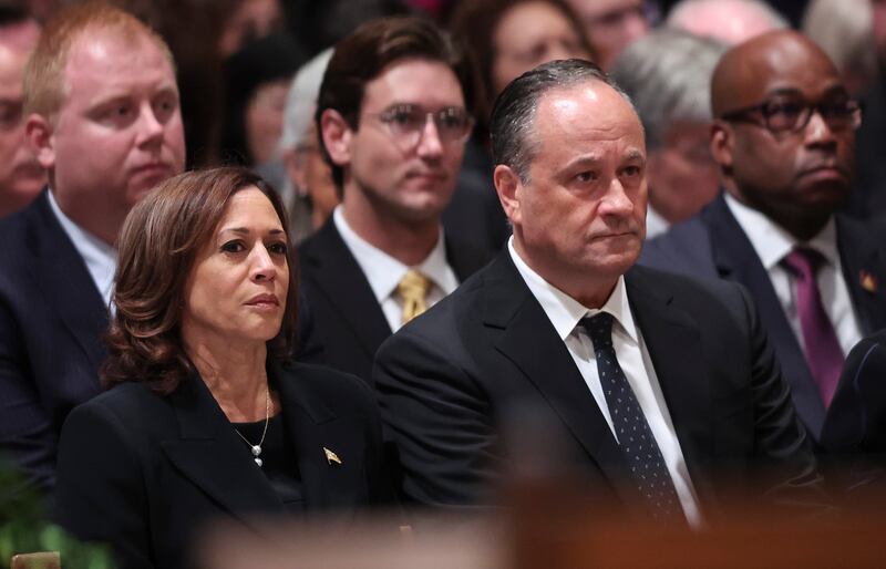 US vice-president Kamala Harris with her husband Doug Emhoff. They, like the Bidens, have made their 2022 tax return public. Photograph: Win McNamee/Getty Images