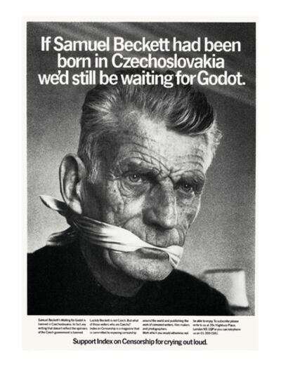 Part of an Index on Censorship campaign that Samuel Beckett supported to bring attention to the plight of writers in then Czechoslovakia