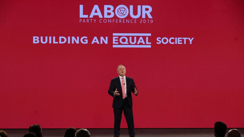 Labour Party leader Brendan Howlin gives his address to the party conference in Mullingar, Co Westmeath. Photograph: Leah Farrell/RollingNews