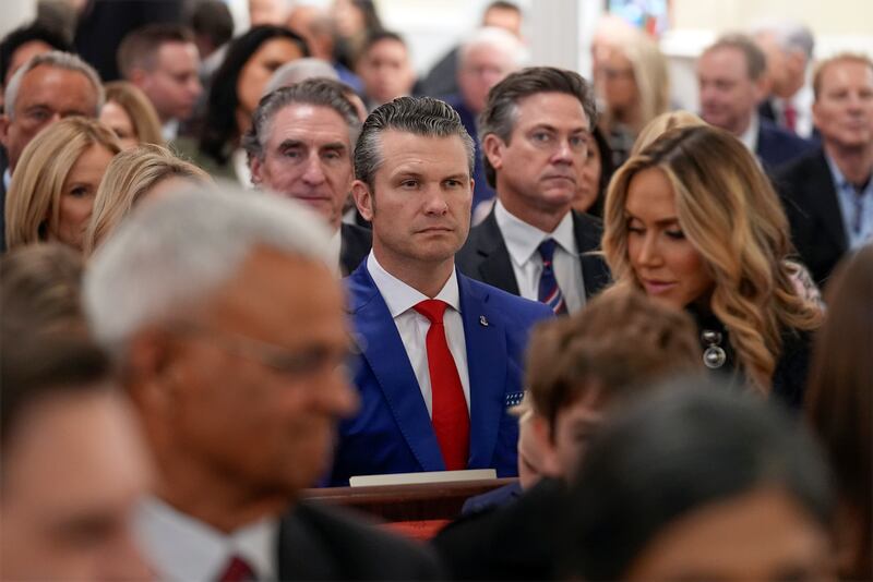 US defence secretary nominee Pete Hegseth at St John’s Church in Washington, DC before Donald Trump's inauguration as US president. Photograph: Evan Vucci/AP