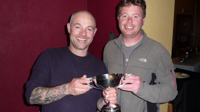 Rory McCabe, left, winner of the Wicklow Cup on Lough Mask, with Lucas Glendon